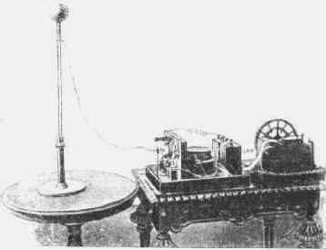 Приемная установка А.С.Попова с телеграфным аппаратом Морзе (1896 г.)