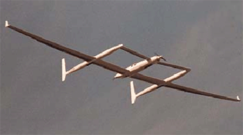 Самолёт ''Вояжер'' американского авиаконструктора Берта Рутана, на котором экипаж из двух человек совершил в 1986 г. крутосветный беспосадочный перелёт: 40 211 км за 216 ч.